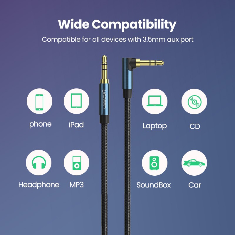 Ugreen Dây Cáp Âm Thanh AUX Giắc Cắm 3.5mm 3.5mm Chuyên Dụng Cho iPhone iPad