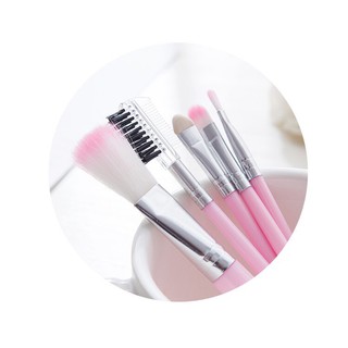 Bộ cọ trang điểm 5 món màu hồng đa năng