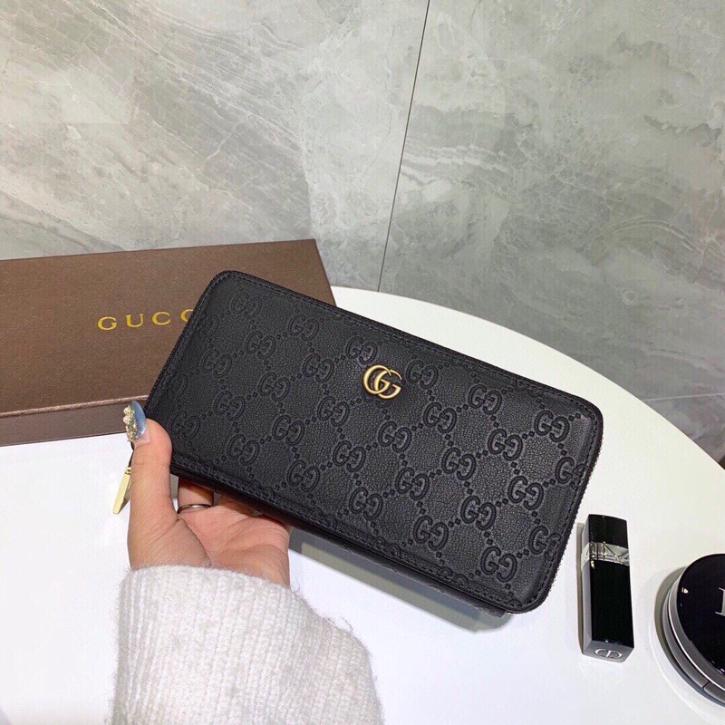 Ví nam dáng dài khoá kéo da thật cao cấp Gucci GG GC