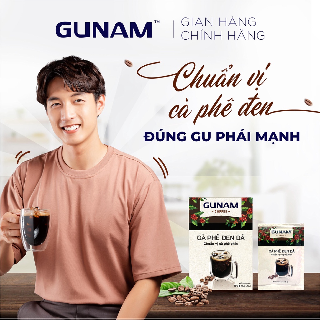 [TẶNG HỘP LOCK&amp;LOCK]Combo Cặp Đôi Hoàn Hảo - cà phê hòa tan GUNAM đen đá (10 gói x 16g) + cà phê hòa tan GUNAM bạc sỉu (