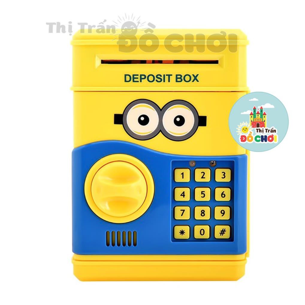 Đồ chơi két sắt mini thông minh cho bé tiết kiệm dùng pin tự động cuốn ti.ền có mật khẩu 9983 -Baby Home Store