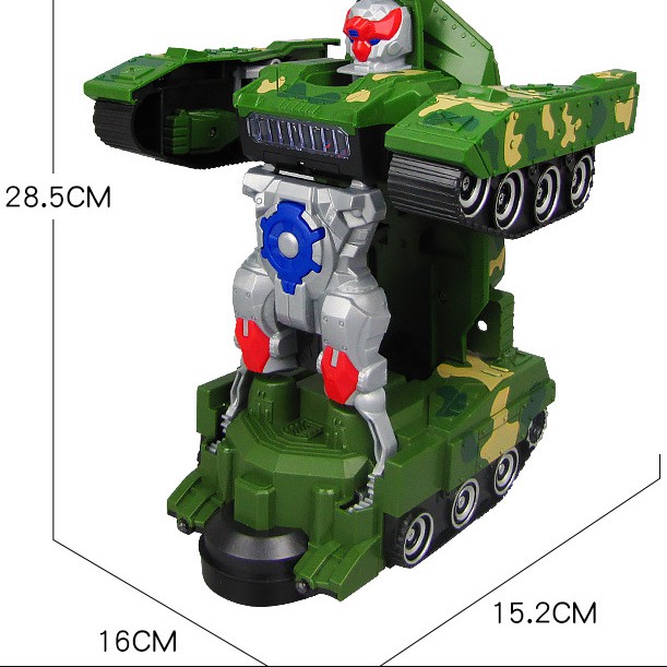 Xe tăng biến hình robot đa năng đồ chơi cho bé có đèn và nhạc