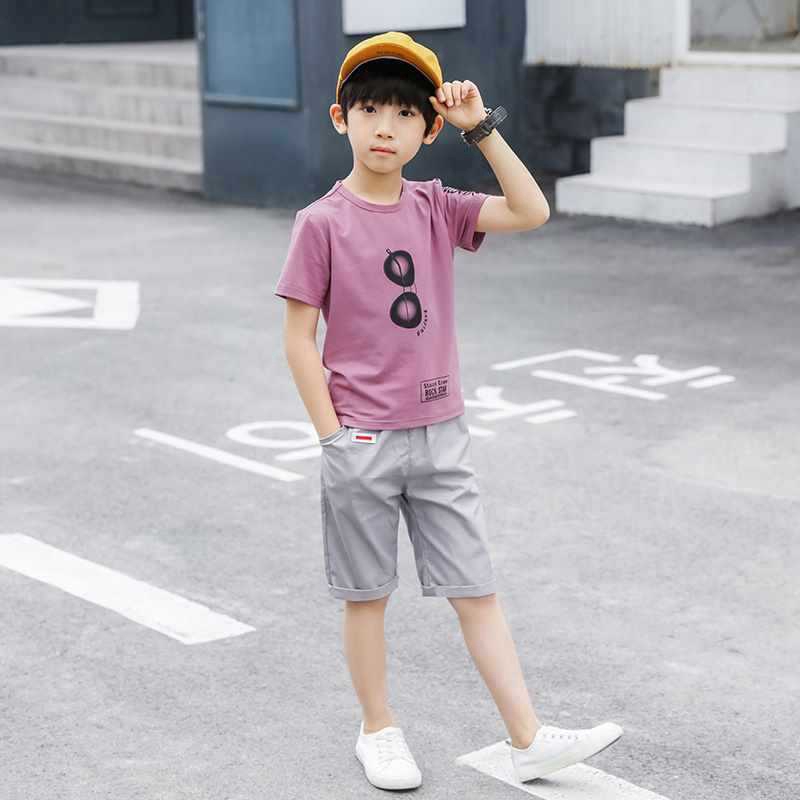 NEW Bộ Quần Áo Ngắn Tay Thời Trang Mùa Hè 2021 Phong Cách Hàn Quốc Dành Cho Bé Trai