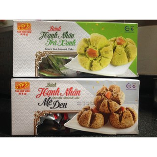 Bánh hạnh nhân Trà xanh/Mè đen _hộp 300g_Tân Huê Viên