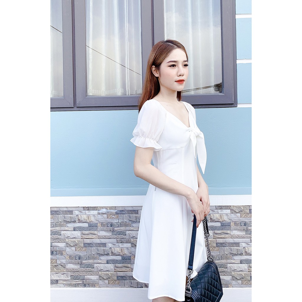 Đầm xòe ngắn tay phối tay DEA0385 | BigBuy360 - bigbuy360.vn
