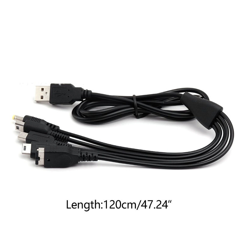 Cáp Sạc USB 5 Trong 1 Chuyên Dụng Cho NDSL / WiiU / New 3DS XL 3DS XL 2DS DsiXL / NDS / GBASP / PSP1000 2000 3000