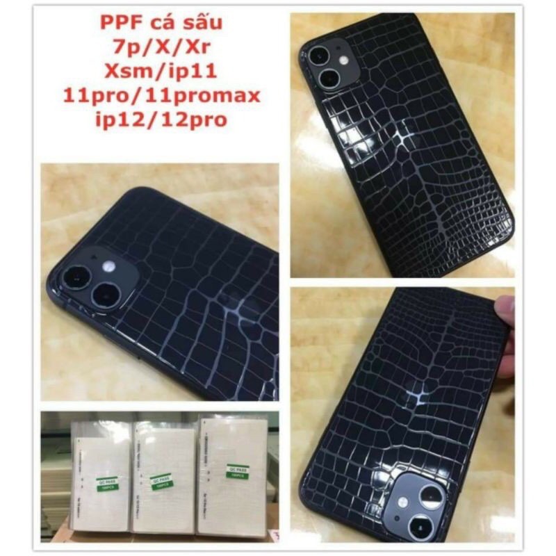 Dán lưng PPF trong vân cá sấu cho iPhone 12 12 Pro 11 11 Pro Max 11 Pro Xs Max XR XS 7 Plus 8 Plus bảo vệ lưng máy