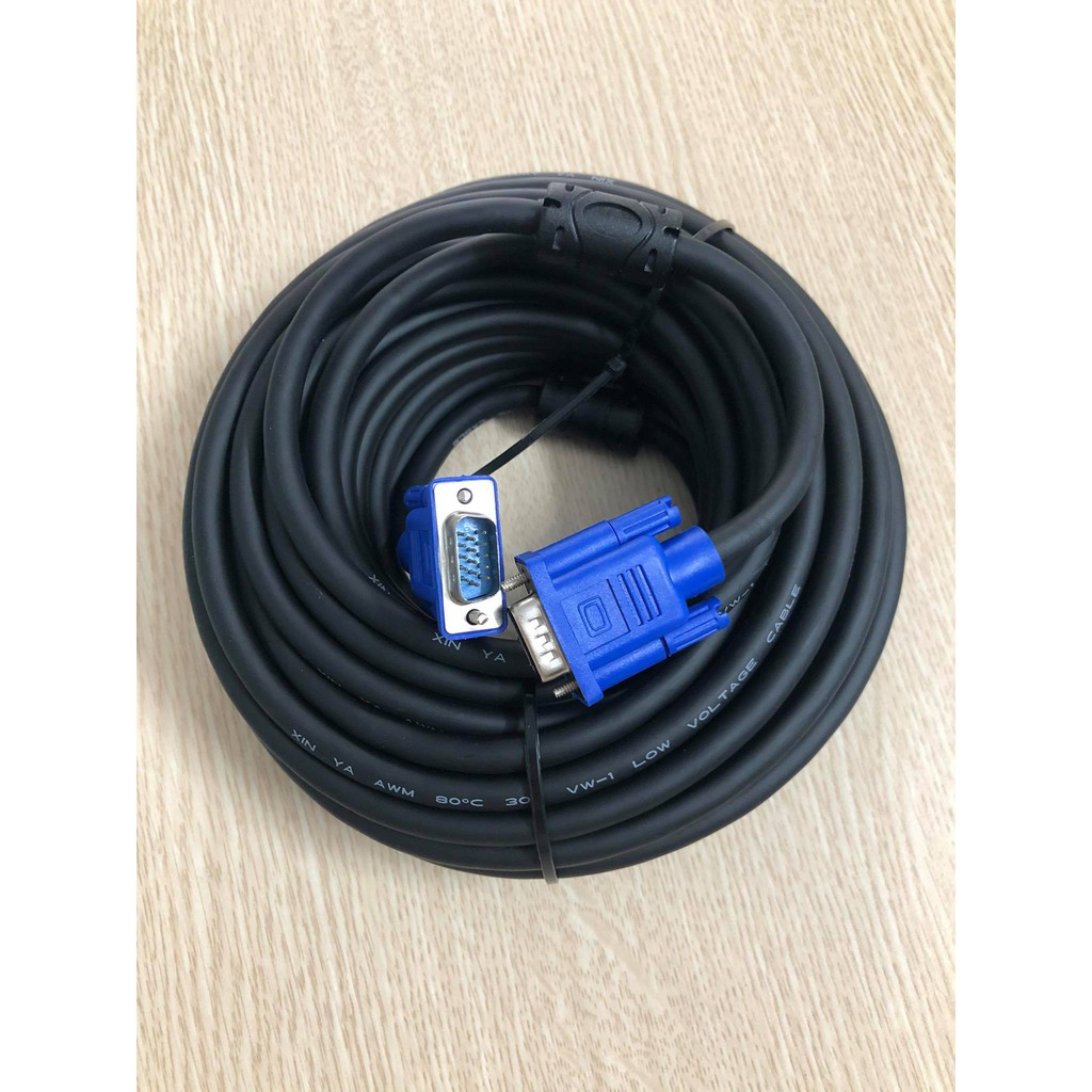 Dây cáp VGA 15m ( Màu Đen ), Bảo Hành 3 Tháng, Thiết Kế Chống Nhiễu Giúp Ổn Định Đường Truyền