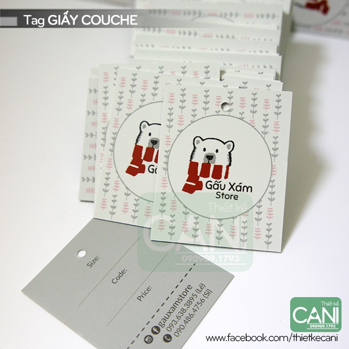 500 cái tag 4.5x5.5cm in theo yêu cầu _ Tag giấy treo quần áo _ In theo thiết kế riêng, in theo logo riêng