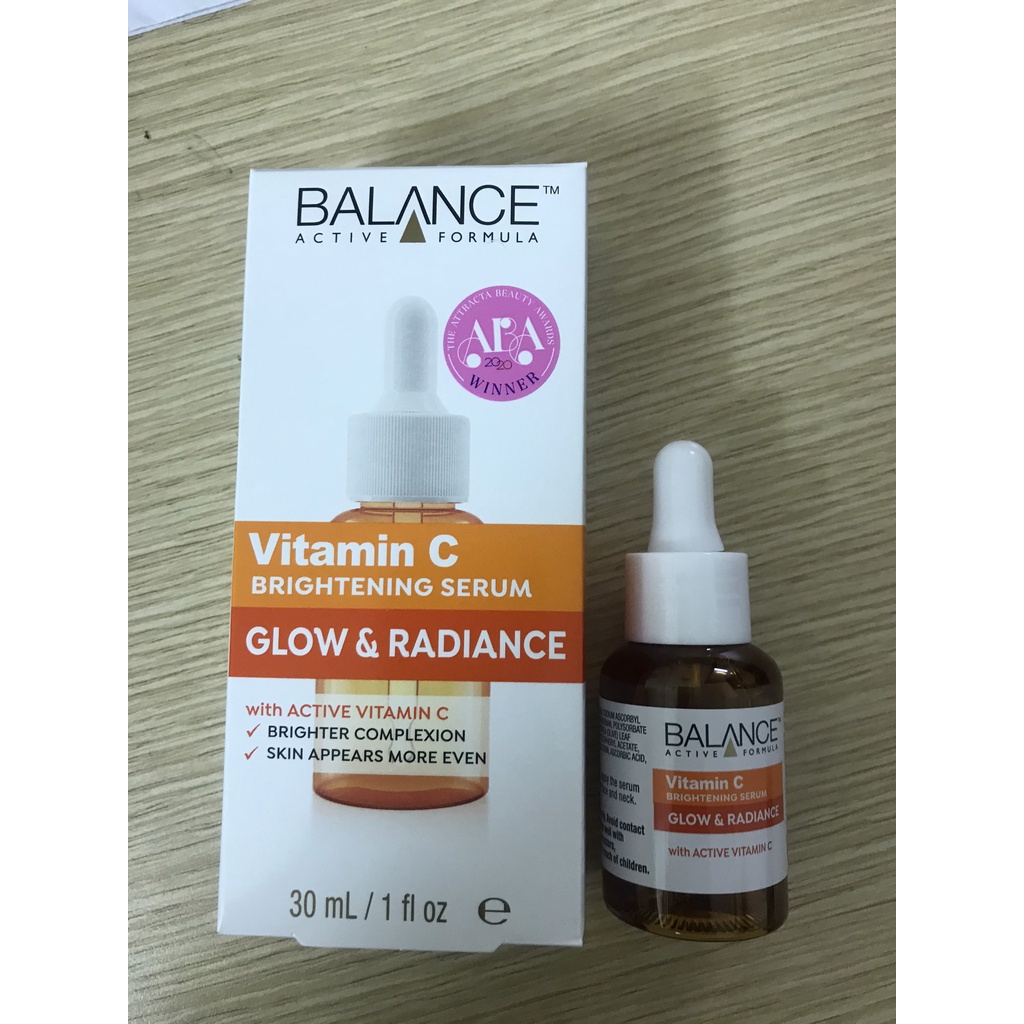 Serum Vitamin C Balance Brightening Glow &amp; Radiance Active Formula 30ml - Tinh Chất Sáng Da, Mờ Thâm Nám, Tàn Nhang