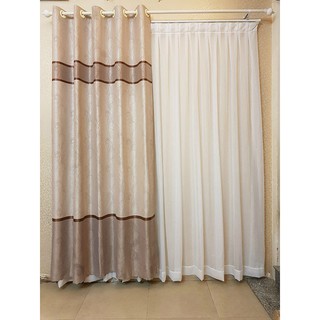 [Shopee trợ giá] Rèm cửa chống nắng dày, 190cmx270cm, khoen ore, nâu có chân R1-41