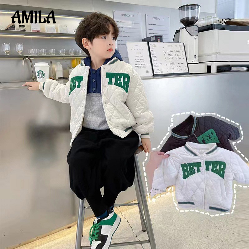 Amila Áo Khoác Bóng Chày Có Đệm Lót Cho Bé