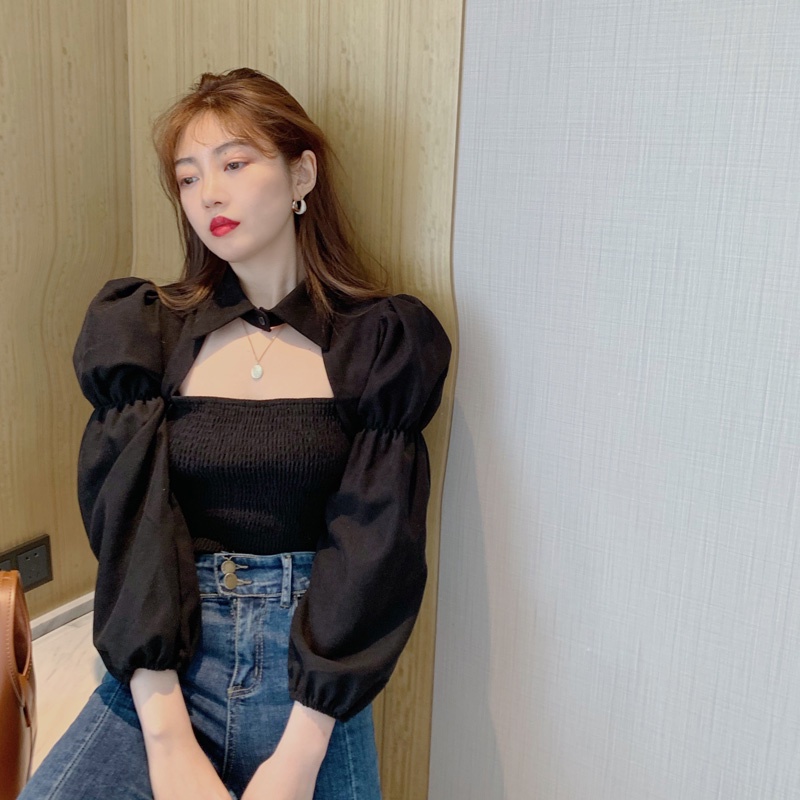 [HÀNG CÓ SẴN] có ảnh thật, áo kiểu cổ vuông cách tân dáng tay bồng hàng Quảng Châu | BigBuy360 - bigbuy360.vn