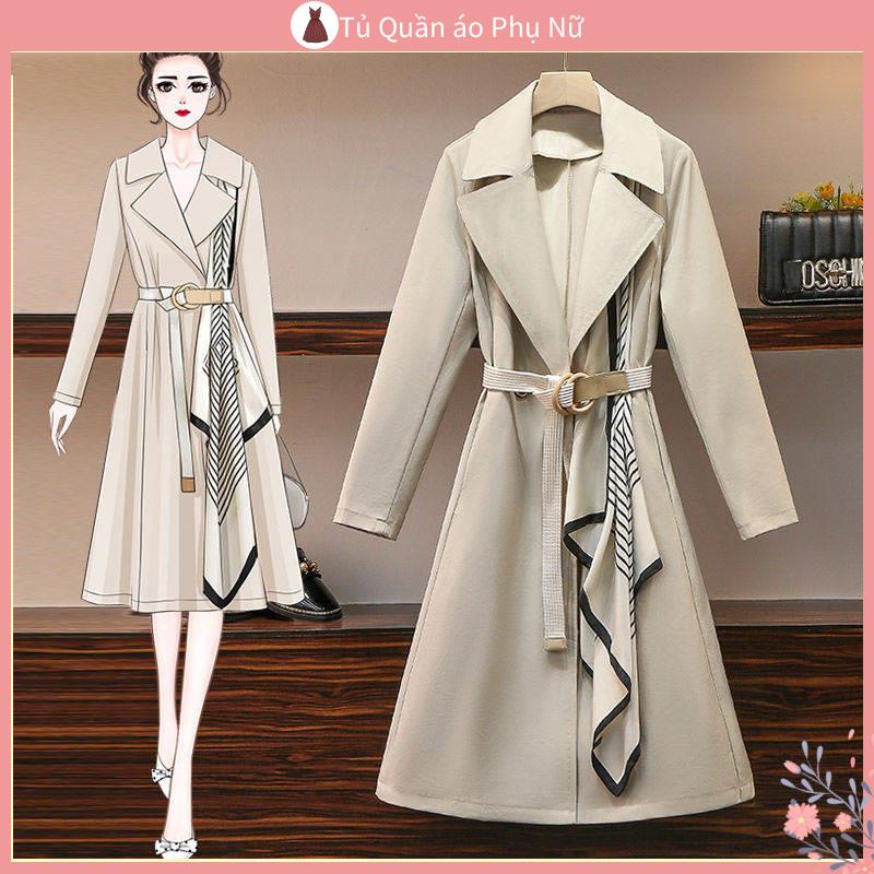 / O Mangto d Ng d > Áo Gió Dáng Ôm Cỡ Lớn Phong Cách Phương Tây Thời Trang Mùa Thu 2020 Cho Phụ Nữ Tuổi Trung Niên