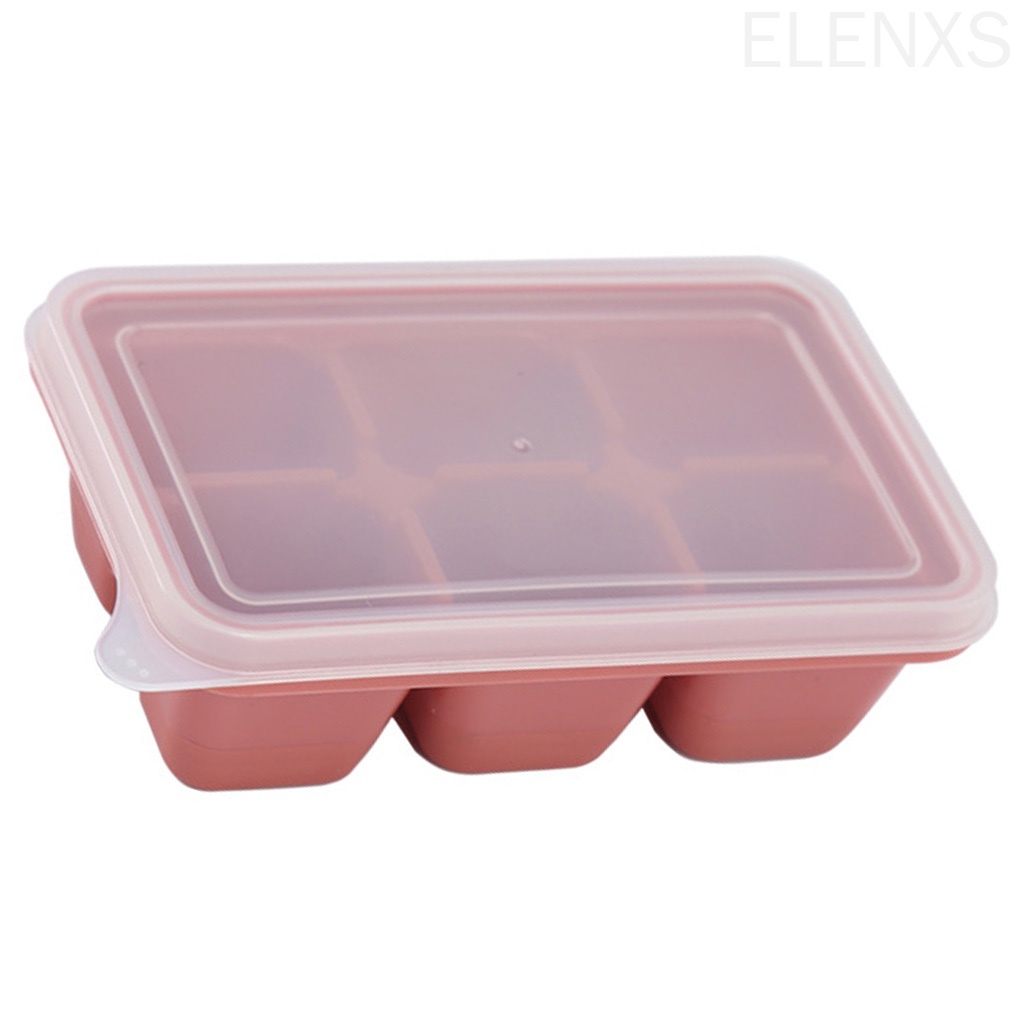 Khay làm đá viên mini 6 ngăn mềm mại có nắp tiện dụng DIY
