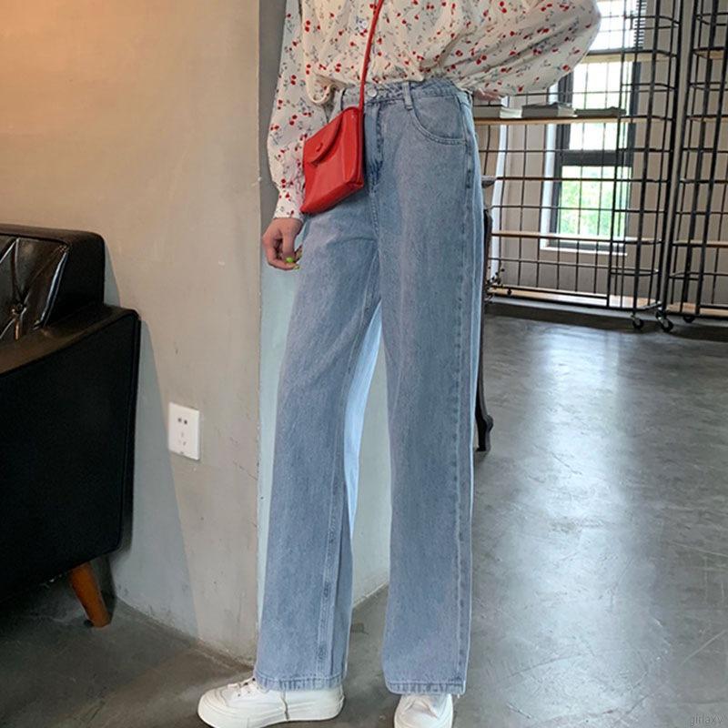 Quần Jean Dài Ống Rộng Thời Trang Cho Nữ