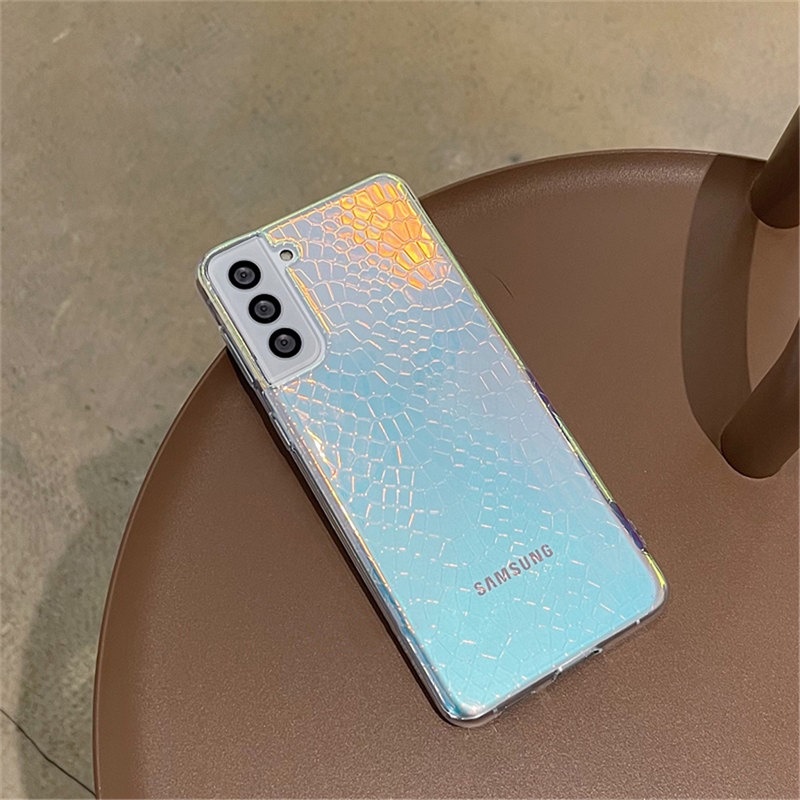 Ốp Điện Thoại TPU Mềm Màu Laser Gradient Sang Trọng Cho Samsung S10 S20 S21 FE S22 Note 10 Plus 20 Ultra A22 M22 A32 A52 A51 A52s 5G
