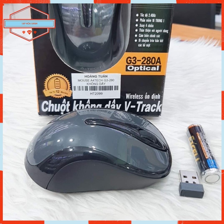 Chuột Máy Vi Tính Laptop PC Gaming Không Dây A4TECH G3-280A Mouse ko dây Chính hãng