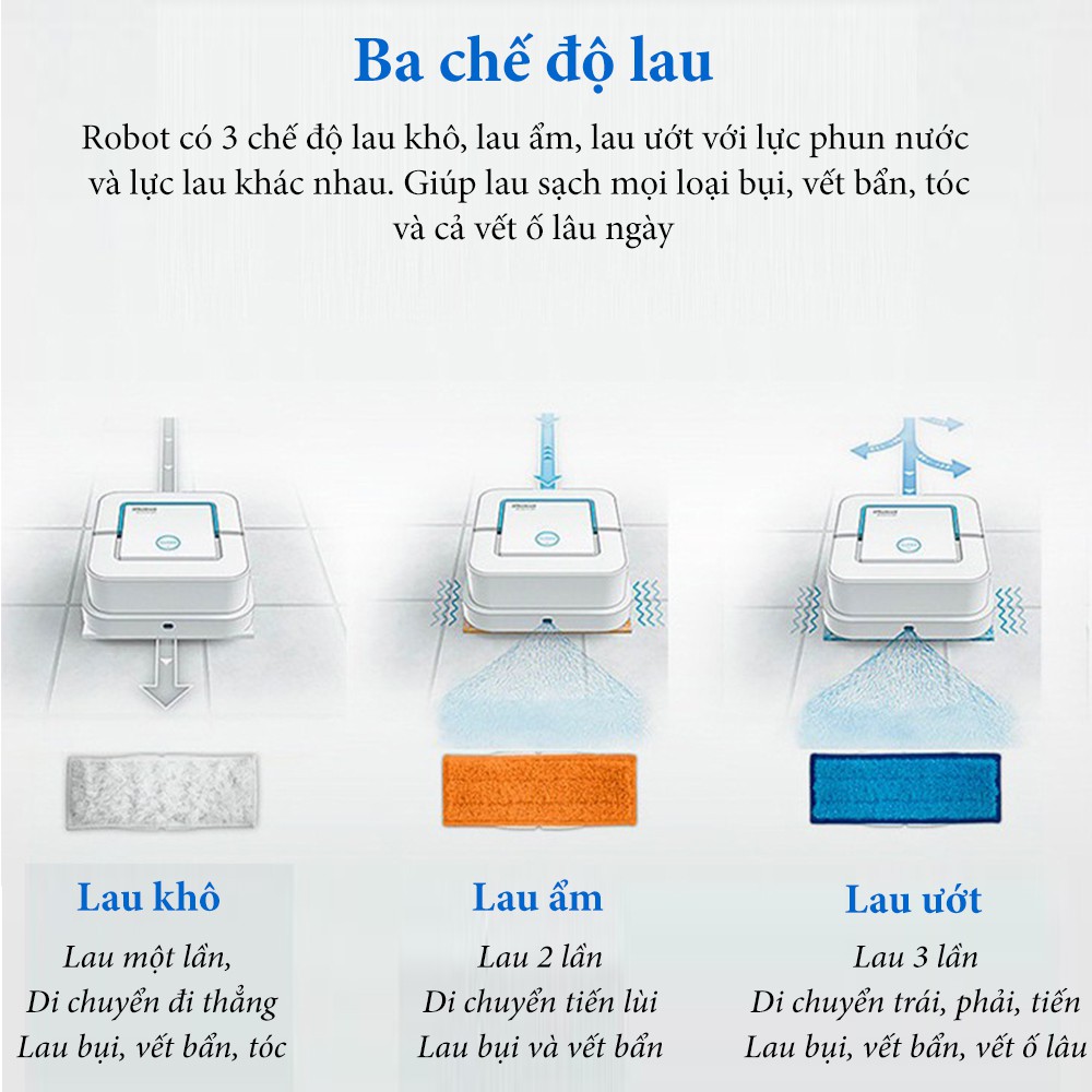 Robot lau nhà thông minh braava jet 240 tự động phun nước, điều khiển qua app điện thoại