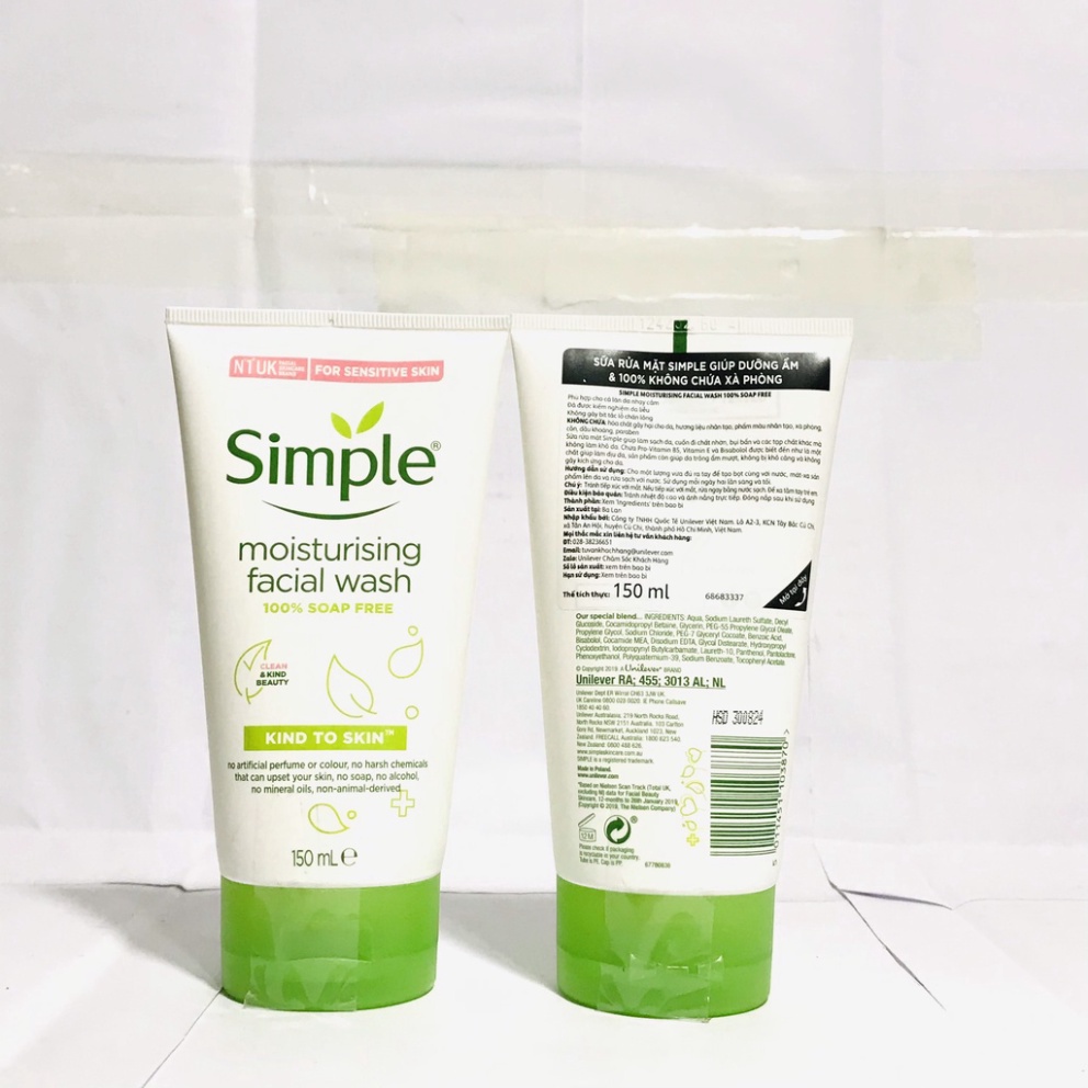 Sữa Rửa Mặt Simple Kiềm Dầu, Ngừa Mụn Cho Da Mụn 150ml Purifying Gel Wash