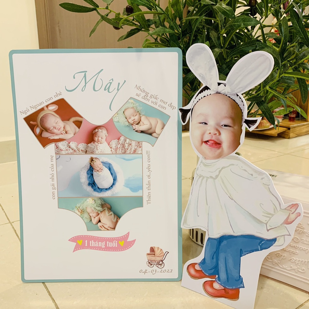 Nhận Đặt gấp_Bộ sưu tập ảnh để bàn trang trí sinh nhật, đầy tháng chibi cho bé trai bé gái