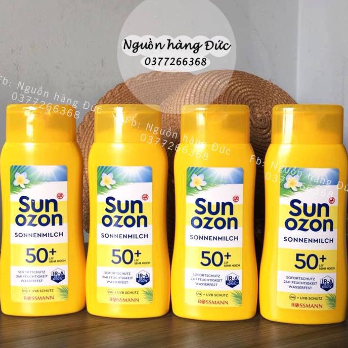 Kem Chống Nắng BODY SUNOZON 50+ NEW Đức - Hàng Nội địa Đức - Nguồn hàng Đức