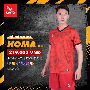 Bộ Quần Áo Đá Bóng Kamito Homa Chính Hãng, Áo Bóng Đá Chất Liệu Cao Cấp Thoáng Mát Thấm Hút Mồ Hôi Tốt