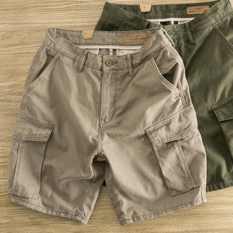Quần Short 5 Tấc Chất Liệu cotton Màu Sắc retro Thời Trang Mùa Hè Cho Nam