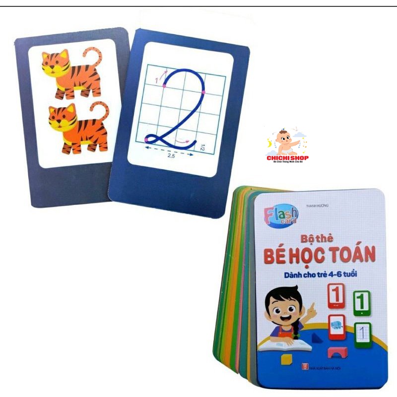 FlashCards Cho Trẻ Từ 3 Tuổi, Bộ 2 Thẻ Học Thông Minh Giúp Bé Học Đánh Vần Tiếng Việt và Làm Toán