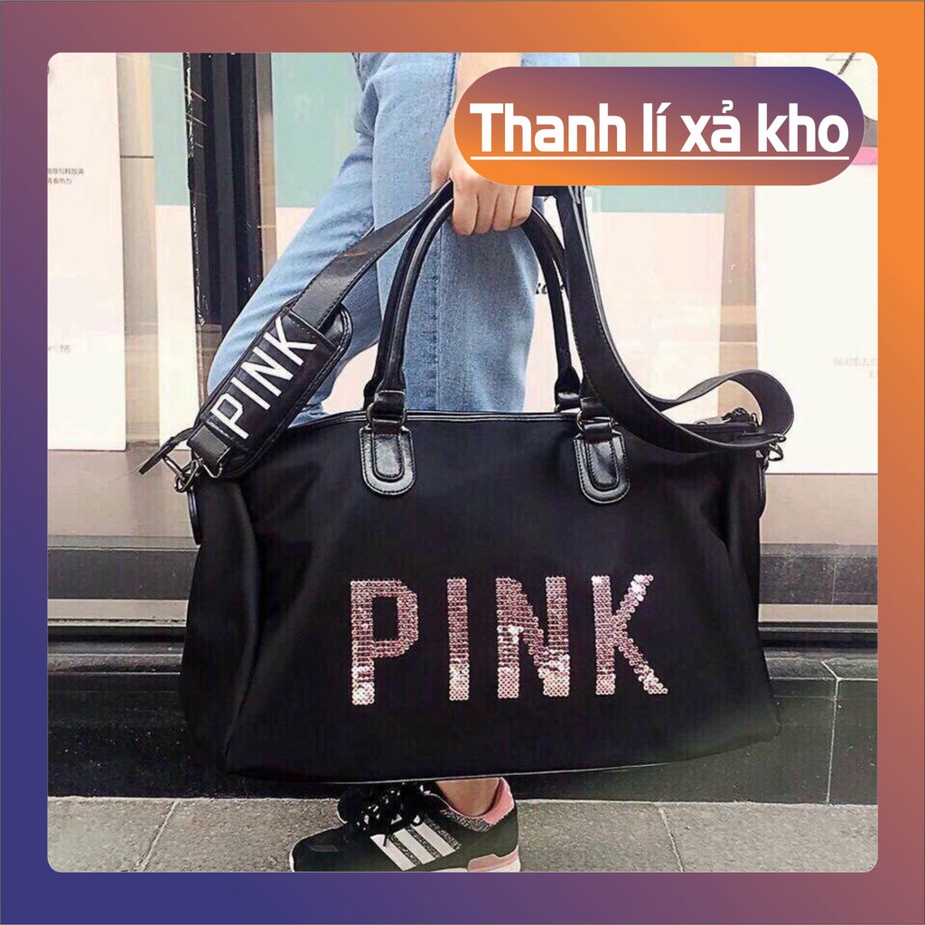 [FREE SHIP] Túi du lịch pink cao cấp 2 màu hồng đen [FREE SHIP]