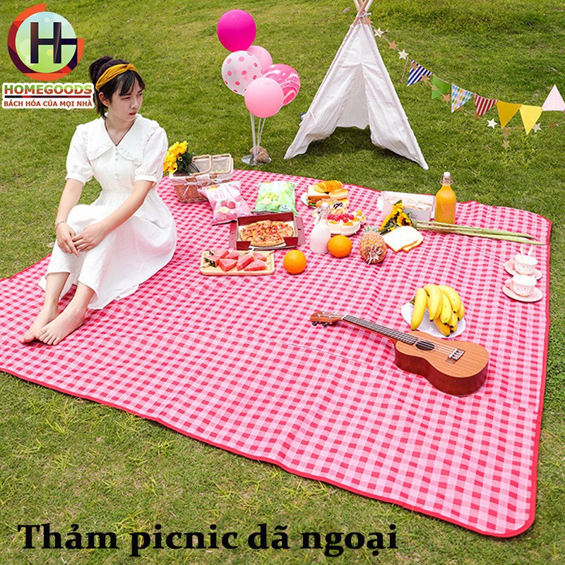 Thảm picnic cắm trại dã ngoại caro chống thấm gấp gọn tiện lợi mang đi [ có bảo hành] | BigBuy360 - bigbuy360.vn