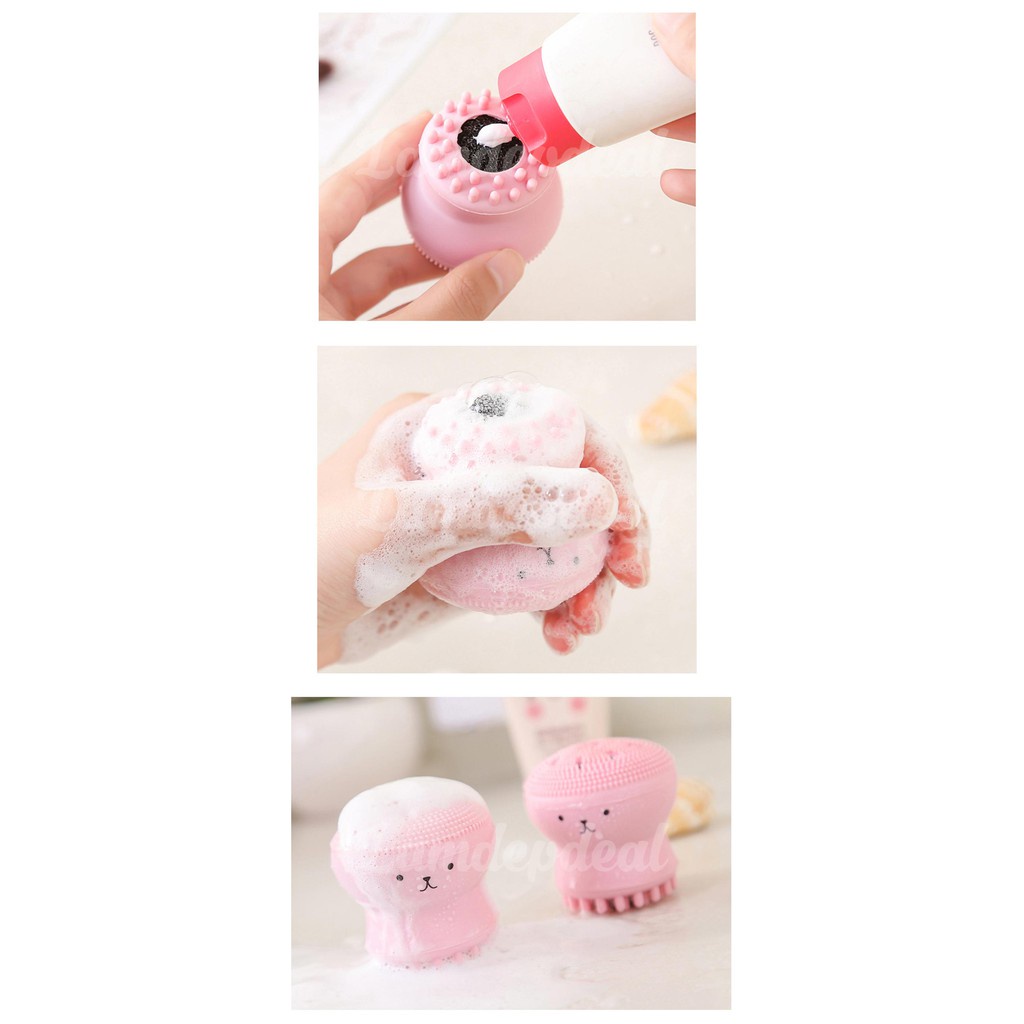Bàn Chải Rửa Mặt Hai Đầu Hình Bạch Tuộc Xinh Xắn