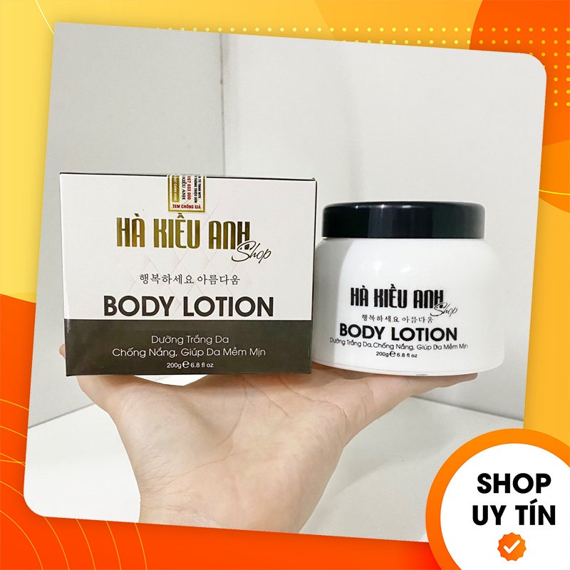 [Chính hãng] Kem Body Hà Kiều Anh Shop - Body Lotion Dưỡng Trắng Da Chống Nắng 200g Hộp Vuông - 8936129830339