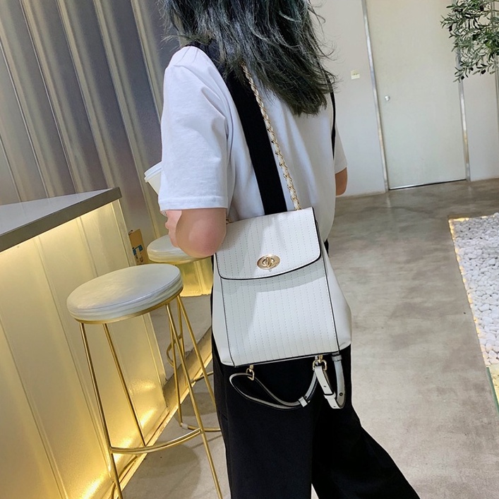 Balo nữ da trần chỉ, có thể đeo chéo - B71