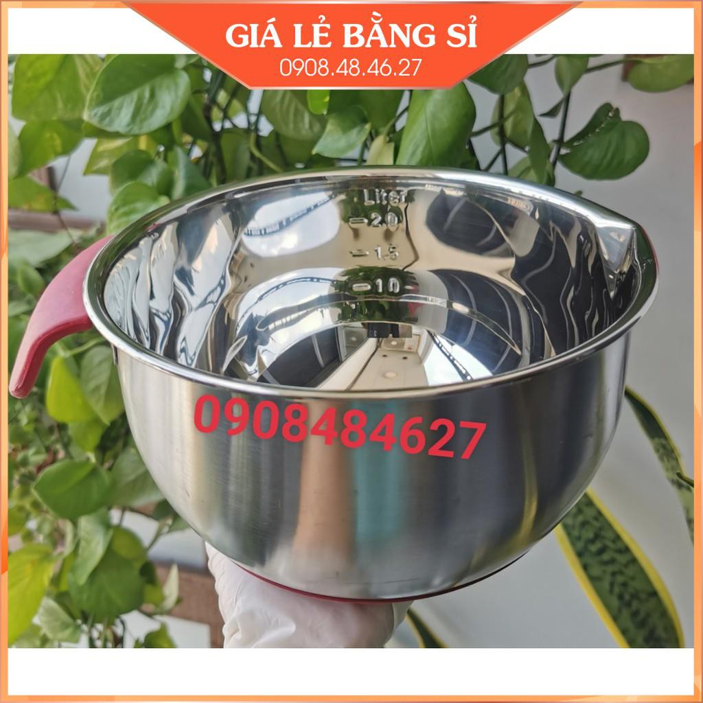 Thố Trộn Inox 304 Có Đế Có Quai Dùng Đánh Trứng/Trộn Bột Đủ Size