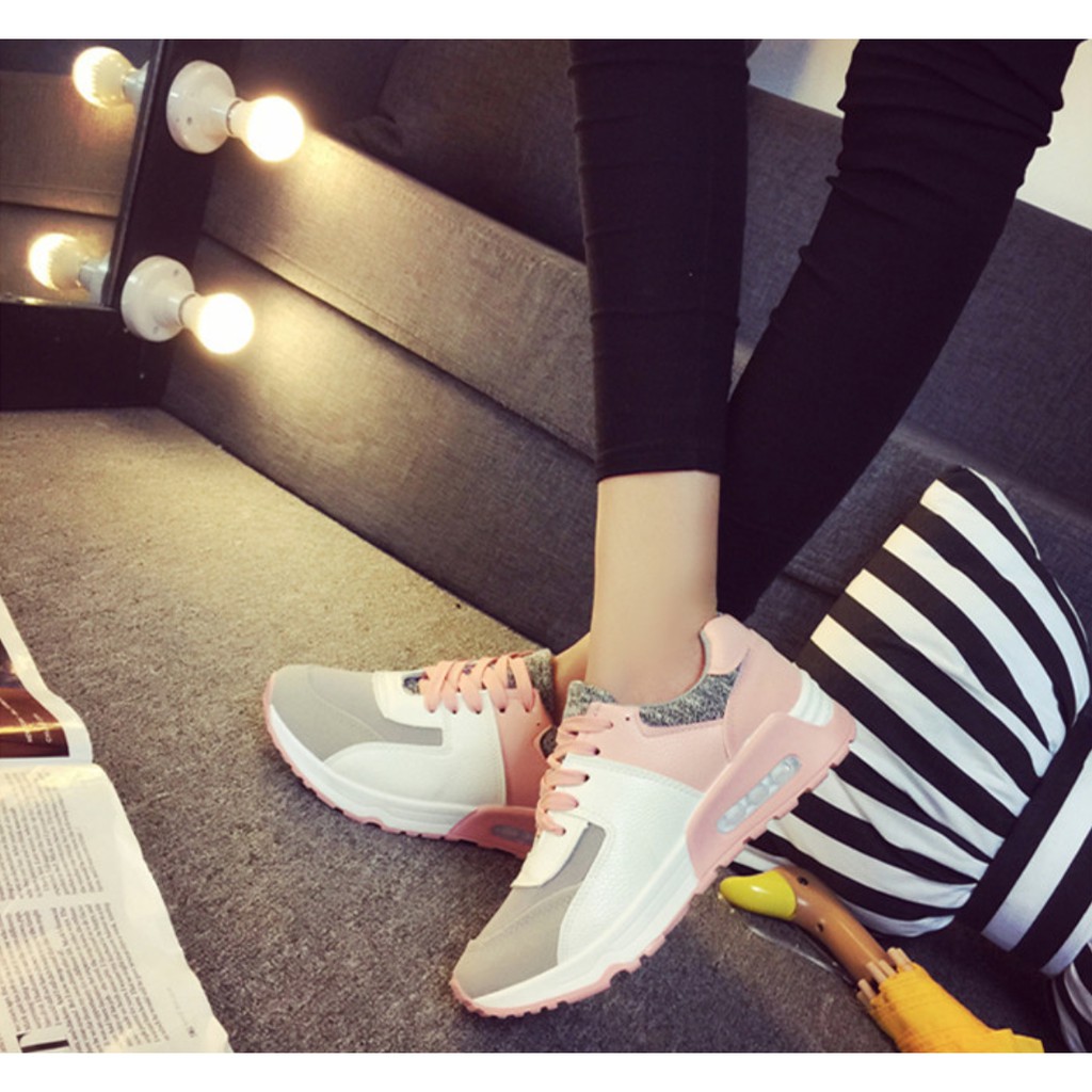 Giày thể thao nữ năng động trắng hồng GTT2202