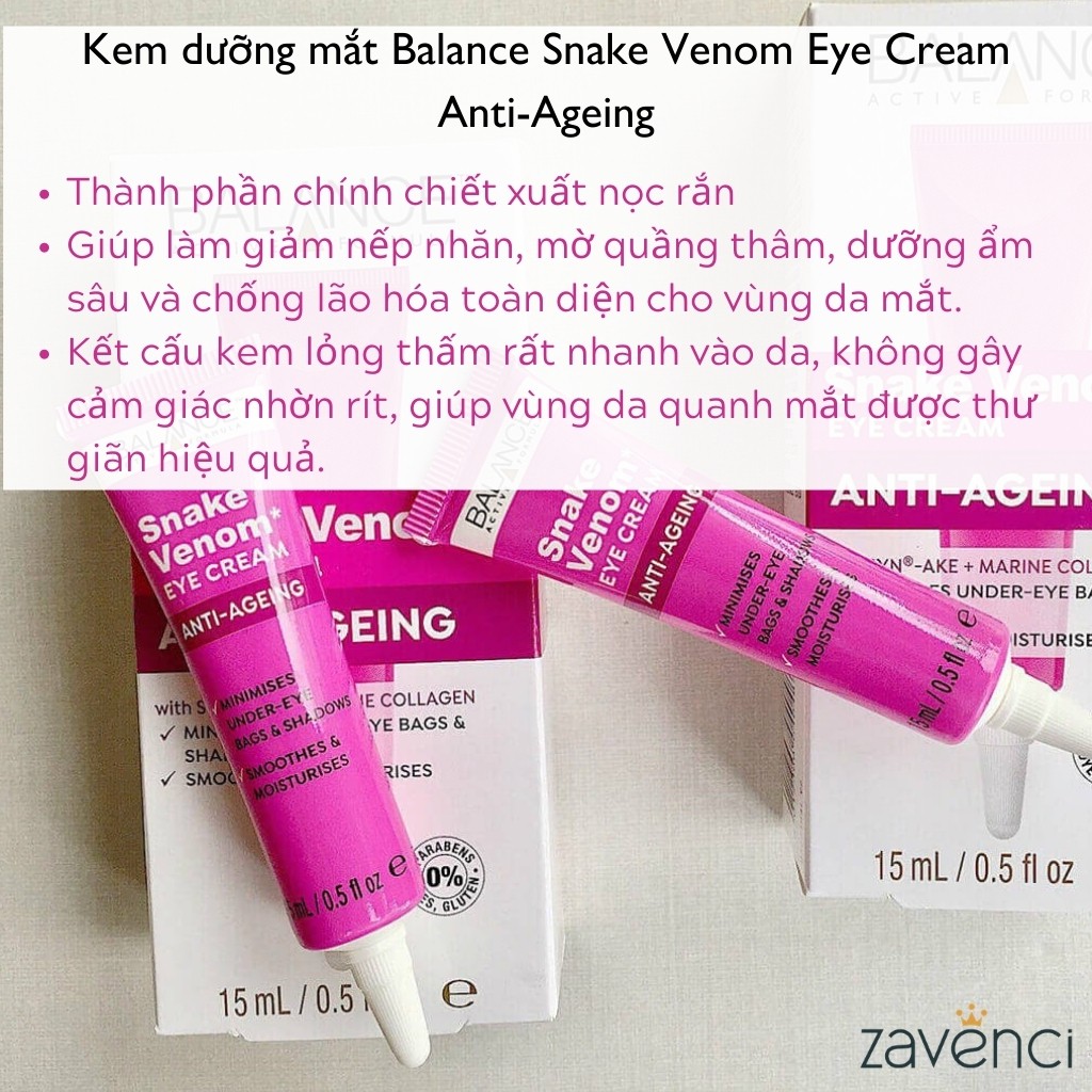 Kem Mắt Balance Nọc Rắn Máu Rồng Gold Collagen Chống Lão Hóa (15ml) | BigBuy360 - bigbuy360.vn