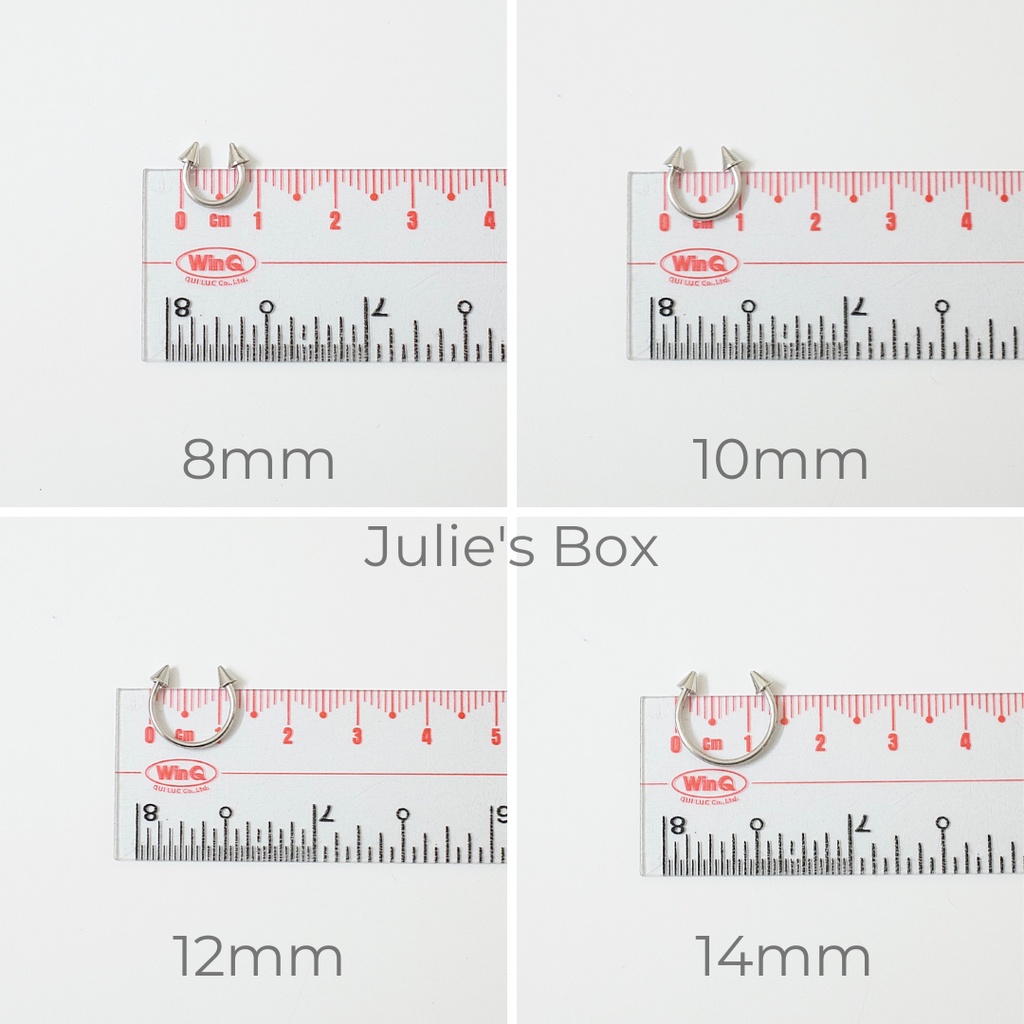 [1 Chiếc] Khuyên Tai Titan Unisex Chữ U Đầu Nhọn Màu Bạc Không Gỉ Sét Không Ngứa Bông Tai Julies Box 66