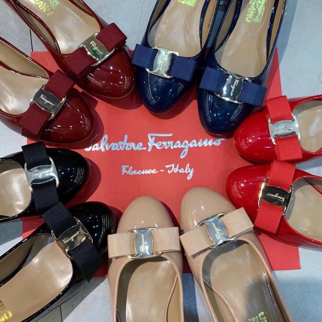 Giày bệt, cao gót da bóng svt fullbox