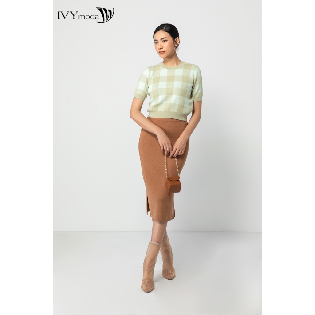 Áo len nữ kẻ bo gấu IVY moda MS 57B7960 | BigBuy360 - bigbuy360.vn