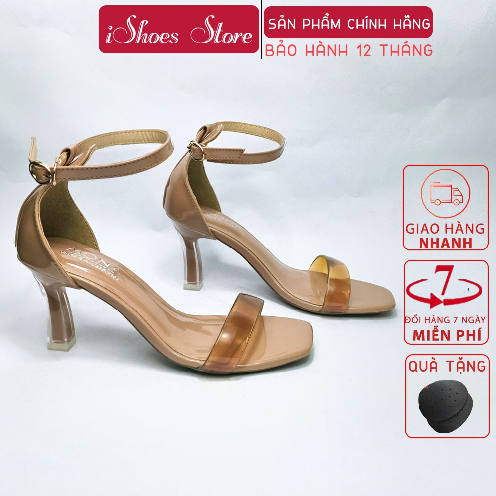 Giày sandal nữ gót nhỏ bọc mica cao 7cm - S1002