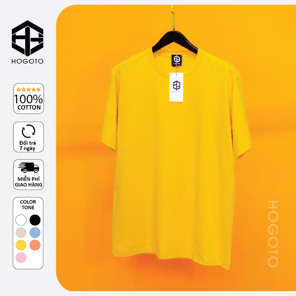 Áo thun Trơn basic Hogoto shop , Áo thun unisex nam nữ form rộng oversize chất liệu Cotton 10 màu | BigBuy360 - bigbuy360.vn