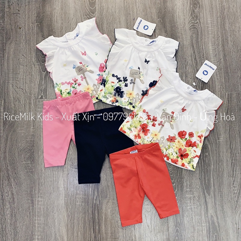 Bộ cotton mayoral áo cánh tiên quần legging xuất dư xịn