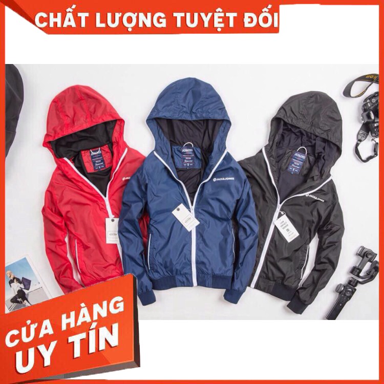 Áo Khoác gió Jack & jones  chất vải dù 3 màu vnxk