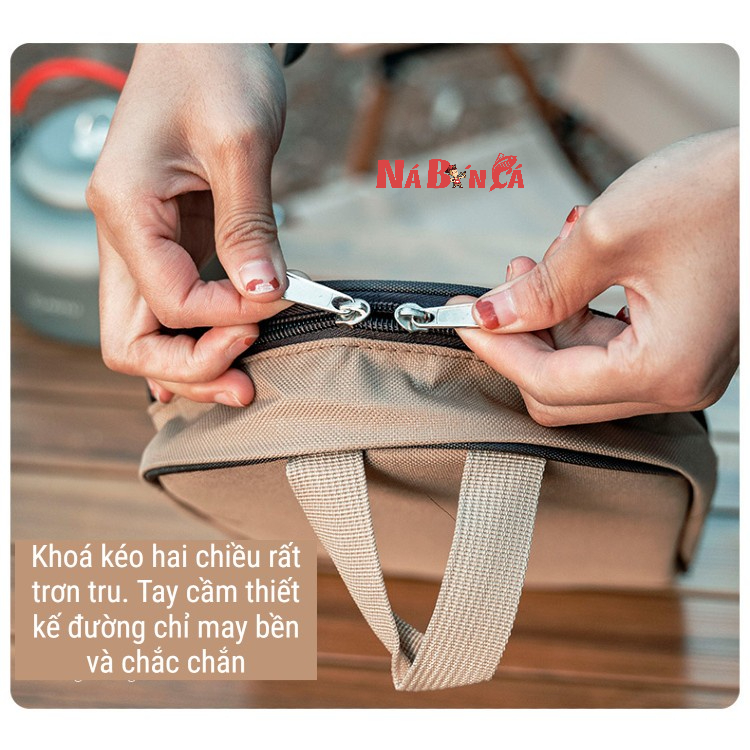 Bộ dụng cụ nấu ăn dã ngoại có túi đựng - Bộ dụng cụ nấu ăn 8 món dùng khi đi du lịch, dã ngoại, cắm trại tiện lợi [DCP5]