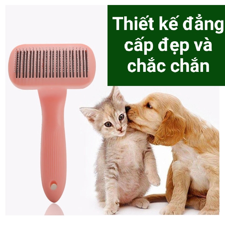 Lược chải lông chó mèo có nút bấm lấy lông tiện lợi mẫu mới nhất- 2 màu siêu đẹp