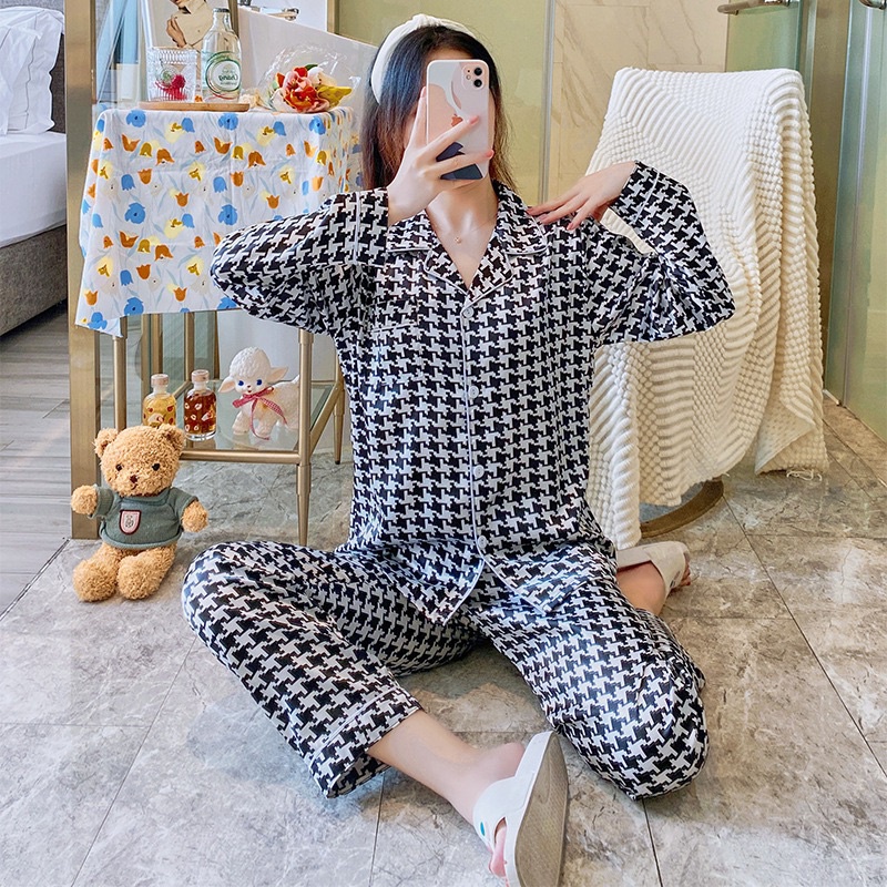 BỘ PIJAMA LỤA ZICZAC CAO CẤP - bộ ngủ hoạ tiết ziczac siêu xinh