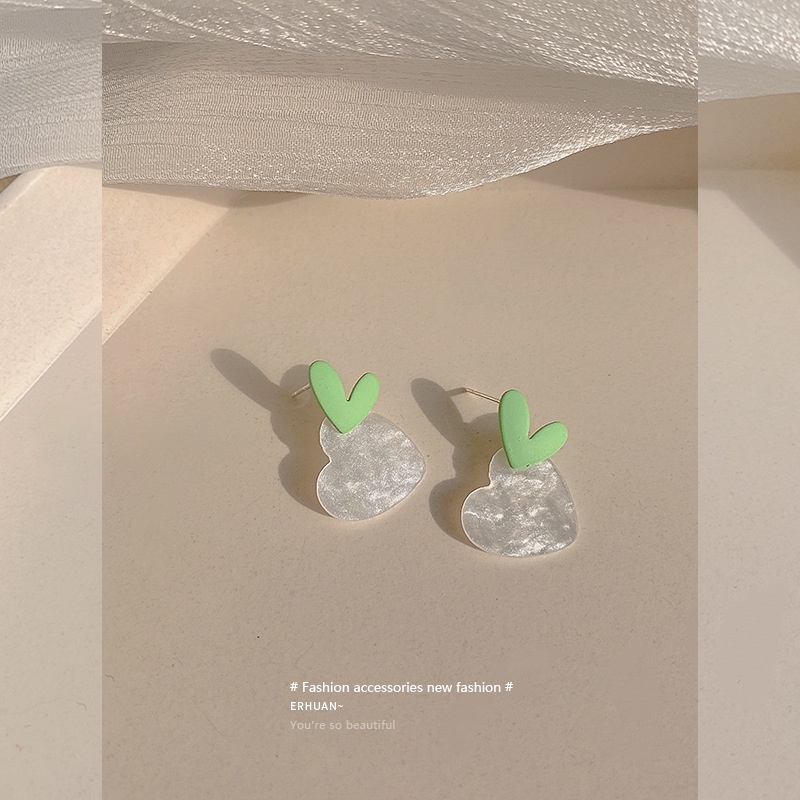 Bông Tai Hình Trái Tim Bằng Acrylic Phong Cách Hàn Quốc Đơn Giản Thời Trang Cho Nữ