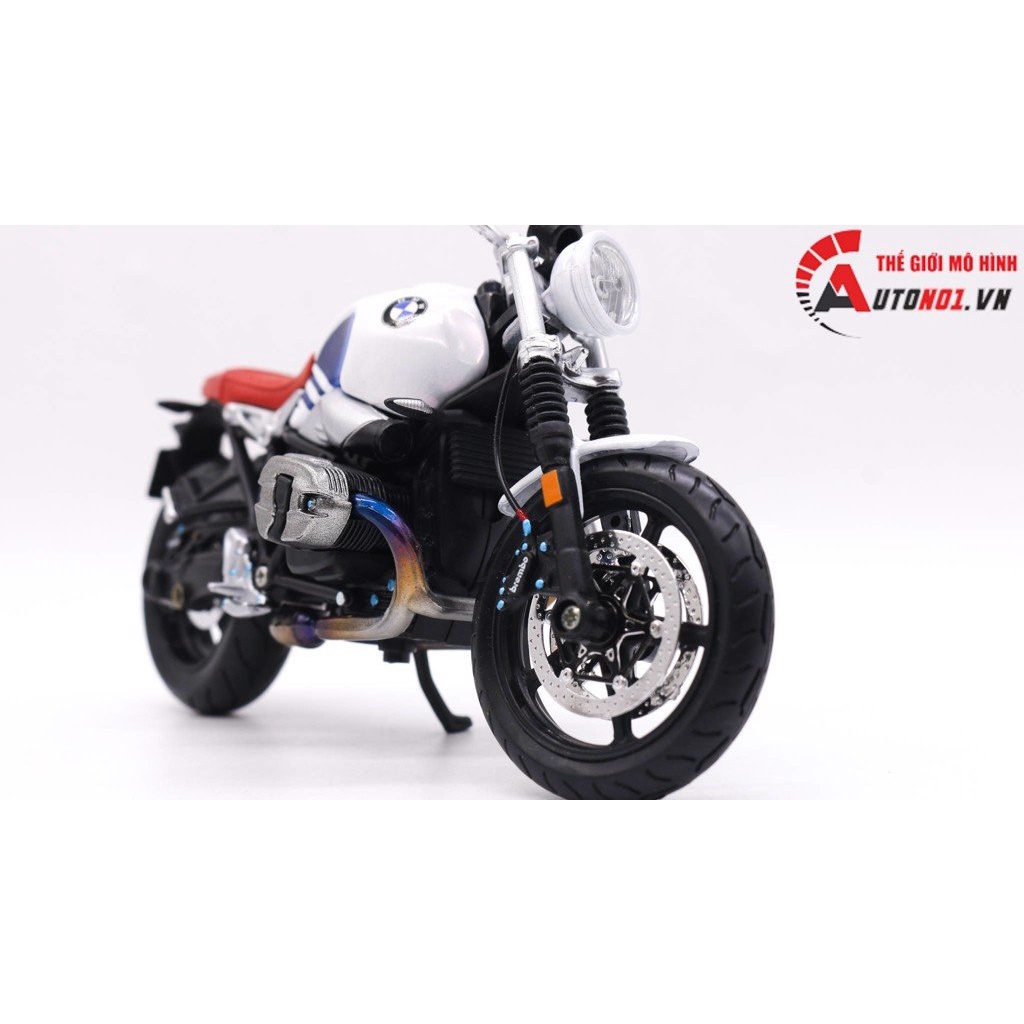 MÔ HÌNH XE ĐỘ BMW R NINE T WHITE BLUE TỈ LỆ 1:12 AUTONO1 D190