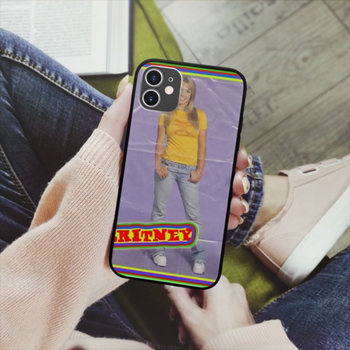 Ốp lưng iphone SAMSUNG hình britney collage art op art viền vuông  cho các dòng iPhone PAP20210670